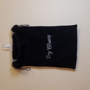 Black velvety faux fur Dry cleaning bag
